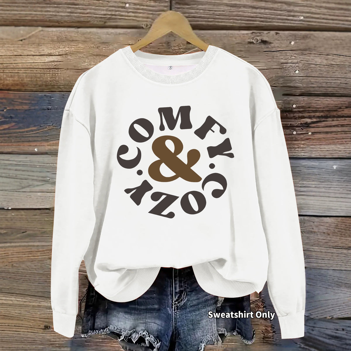 Sweat-shirt épais et ample à col rond, imprimé, manches lanternes, style chic décontracté, pour femme, 7 coloris 2