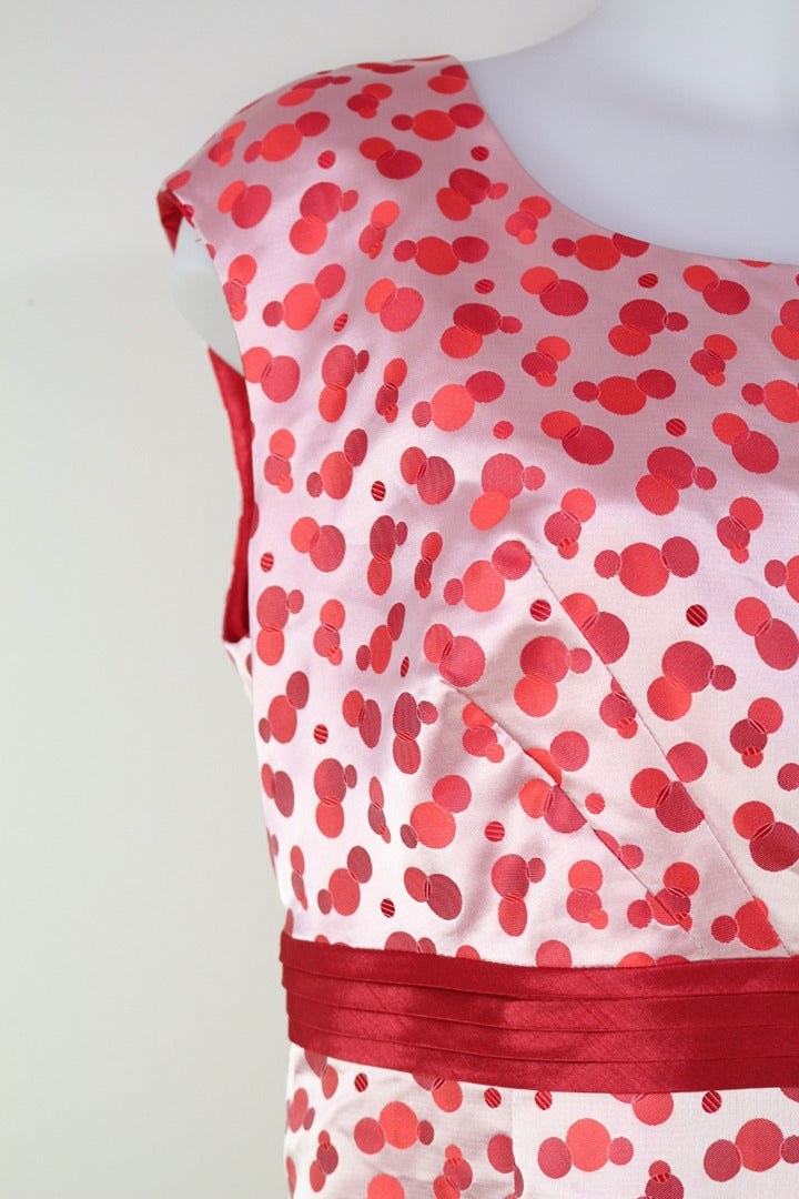 Robe midi Vava Exclusive London rose rouge pois taille Fr 42 5