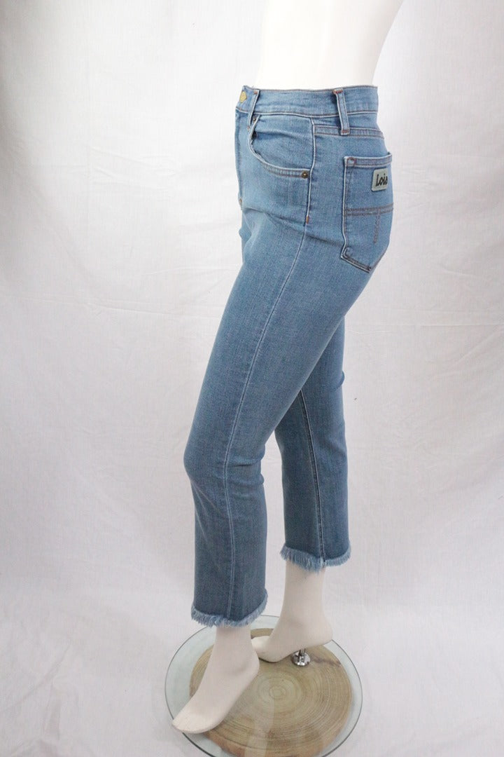 Jean boot cropped Lois bleu taille haute brut vintage 29 11