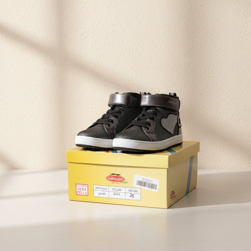 Balducci – Hohe Sneaker – Synthetikleder – Schwarz, glitzerndes Pink