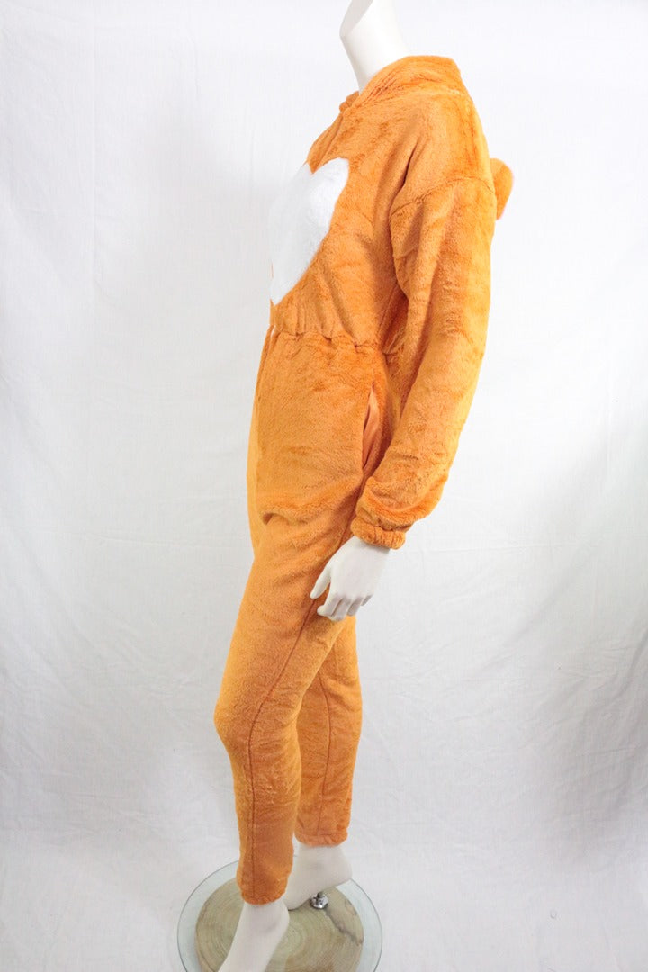 Combinaison pyjama corgi orange velours peluche Xs Y2k 11
