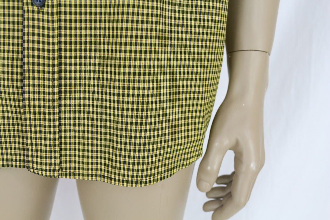 Chemise carreaux Southern Männermode coton jaune L 4