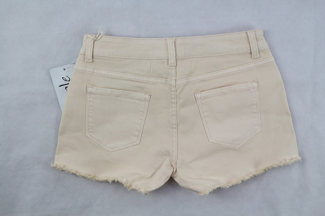 Short en jean beige 36 effiloché archive fashion 4
