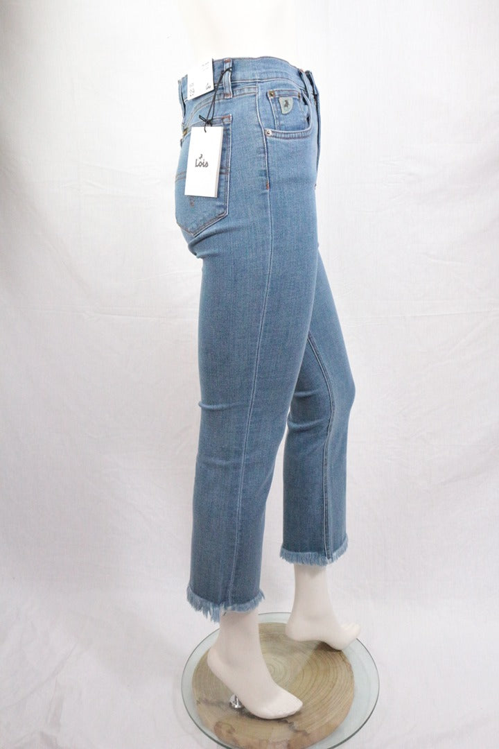 Jean boot cropped Lois bleu taille haute brut vintage 29 7