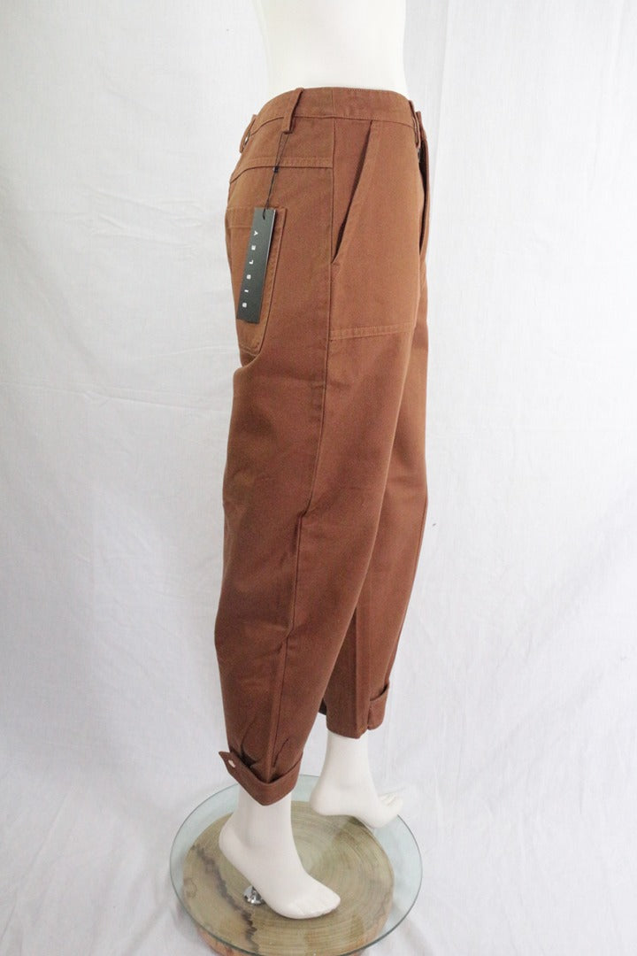 Pantalon Sisley marron taille haute 42 - Neuf avec étiquette vintage 8