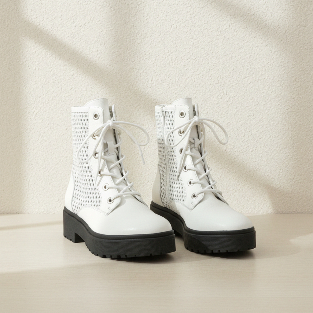 Mellow Yellow Bottines Cuir Blanc   Neuf 1