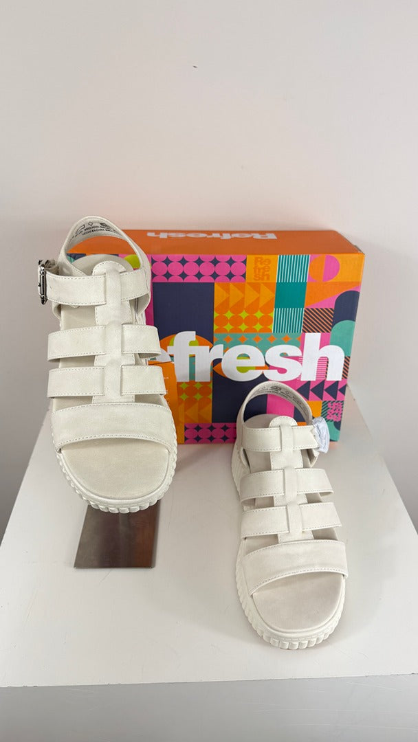 Sandales plateforme Refresh en simili cuir blanc taille 36 neuves 1