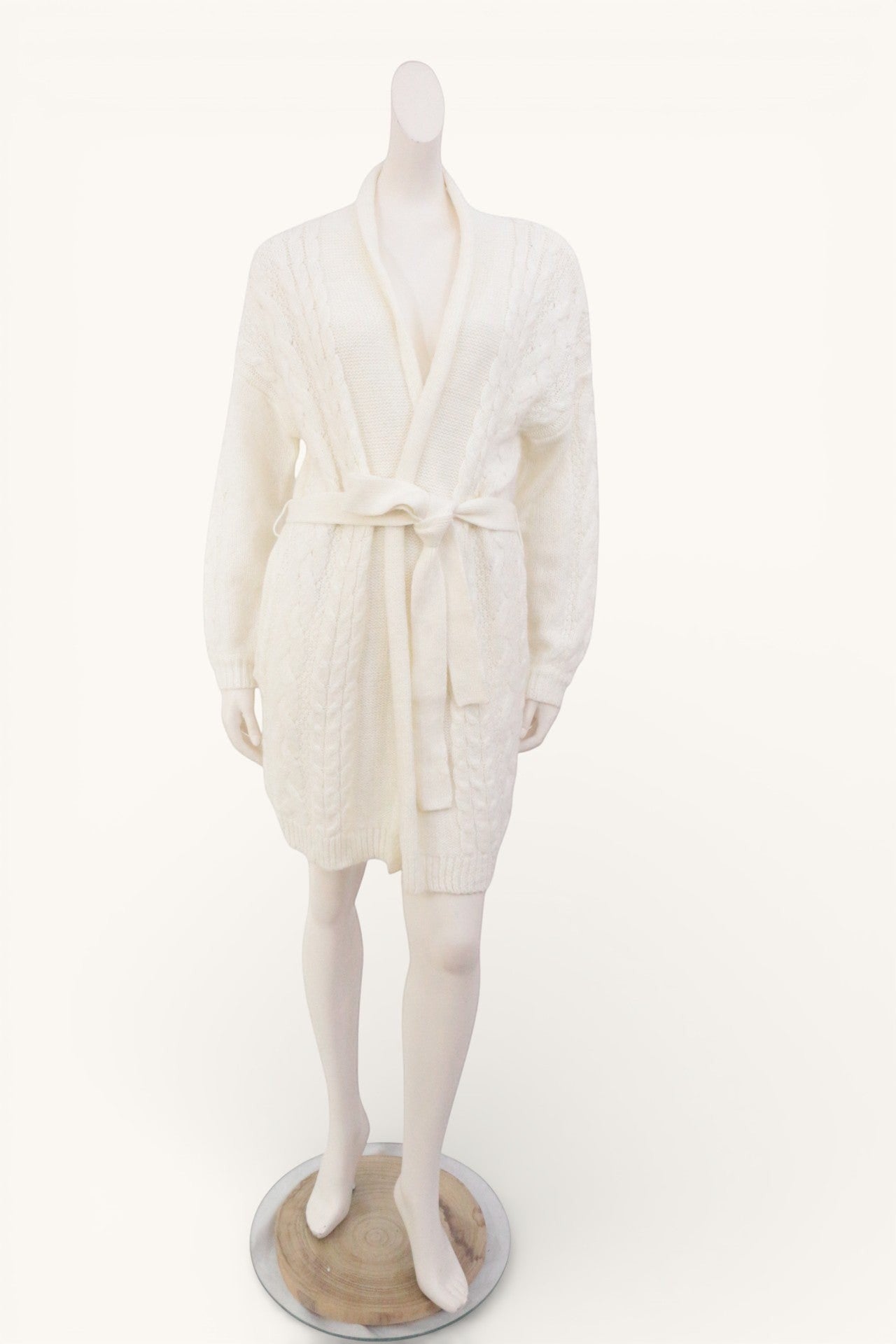 Lolaliza Gilet long Acrylique, Polyester, Polyamide Crème L  Neuf