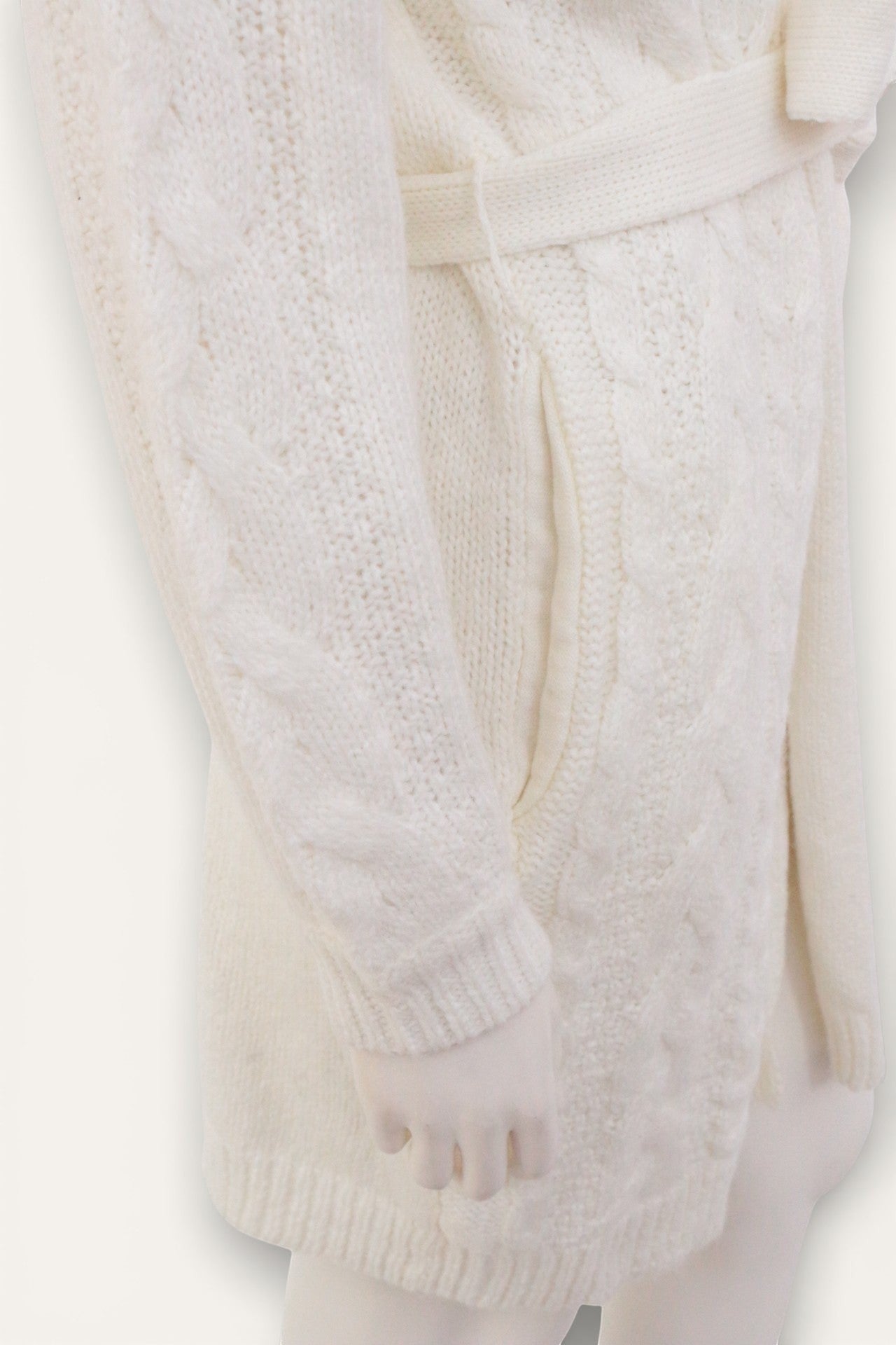 Lolaliza Gilet long Acrylique, Polyester, Polyamide Crème L  Neuf 8