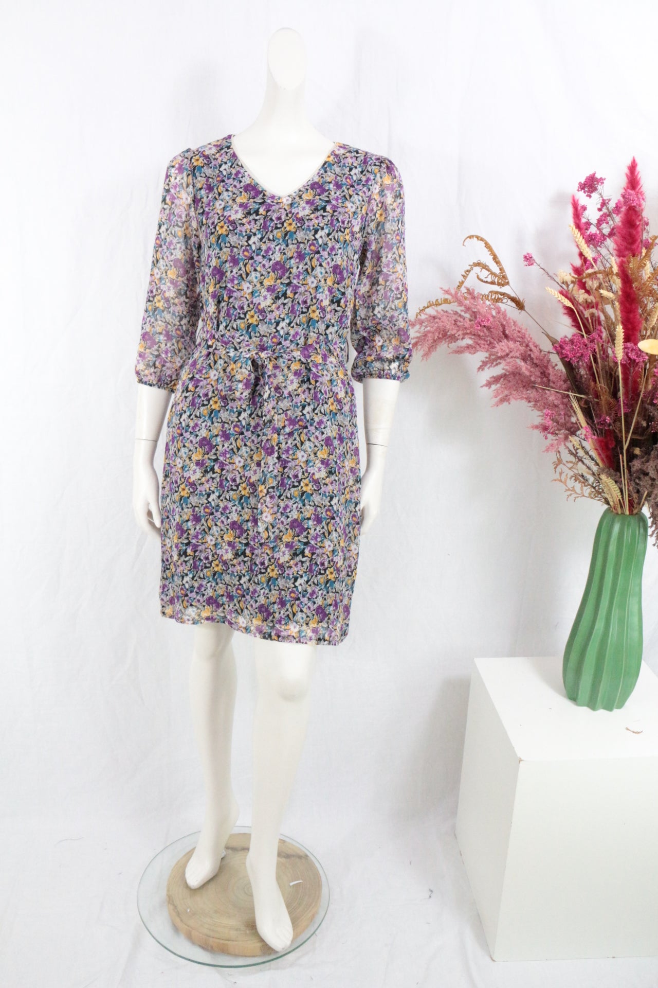 Lolaliza Robe mi-longue Polyester Violet, Noir XS  Neuf 8