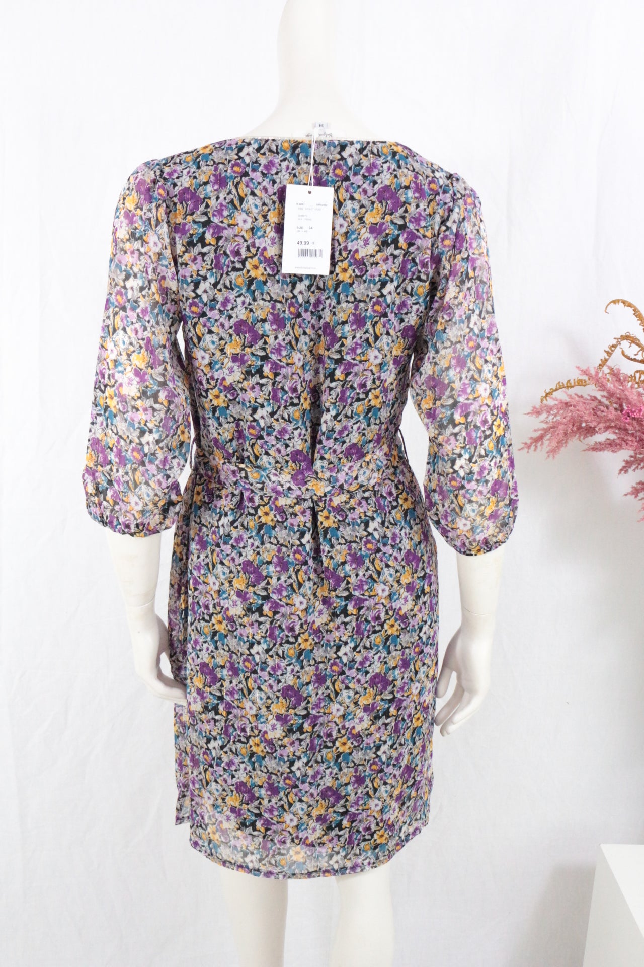 Lolaliza Robe mi-longue Polyester Violet, Noir XS  Neuf 7