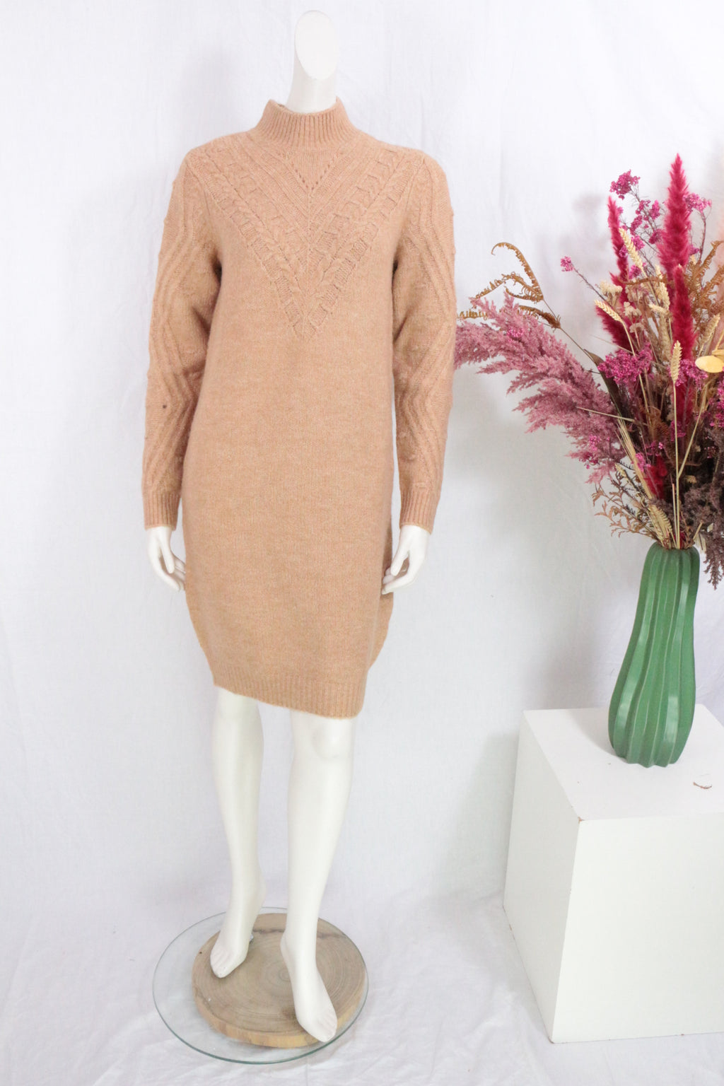 Lolaliza – Vestito a maglia – Acrilico, spandex, poliestere – Cammello