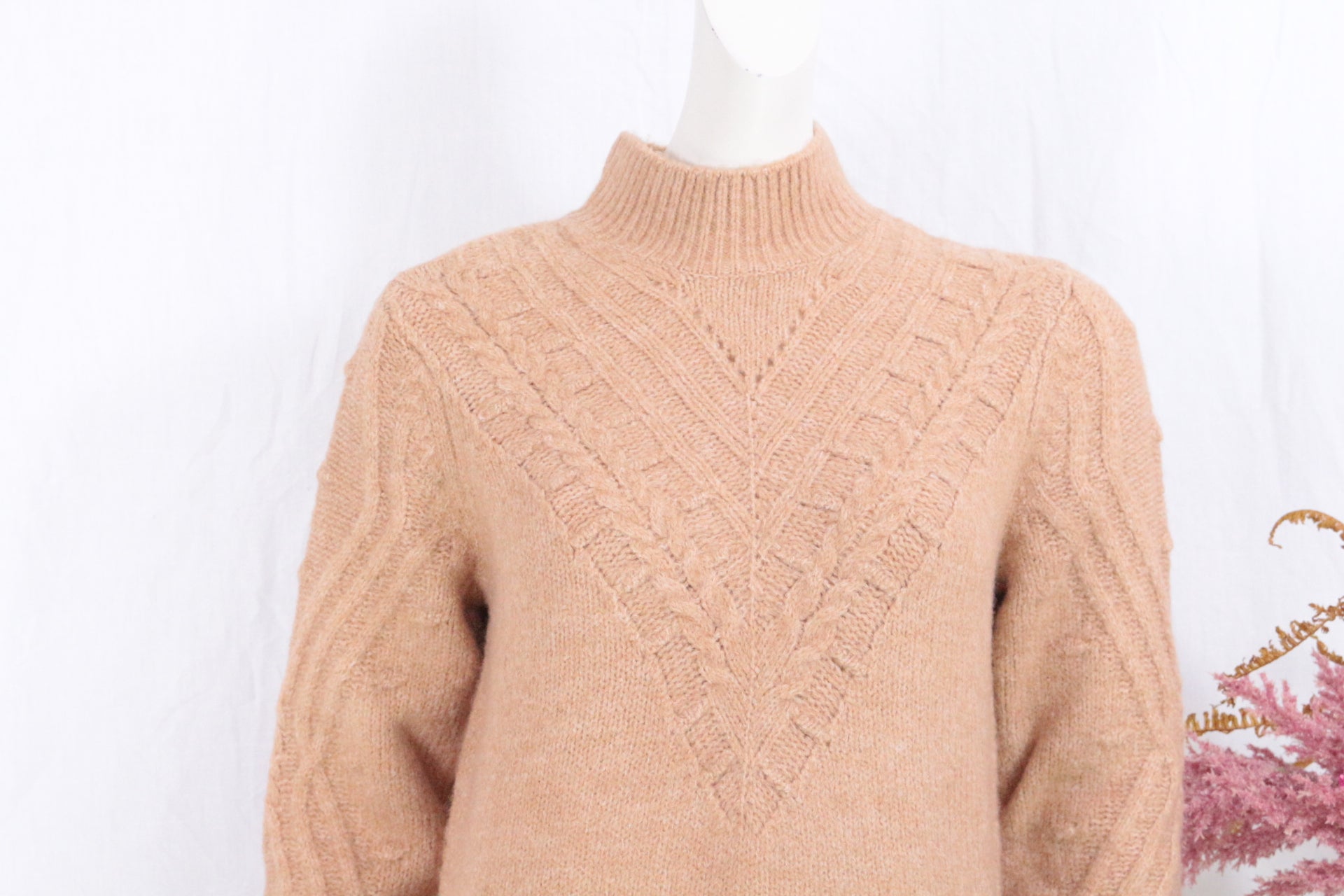 Lolaliza – Vestito a maglia – Acrilico, spandex, poliestere – Cammello