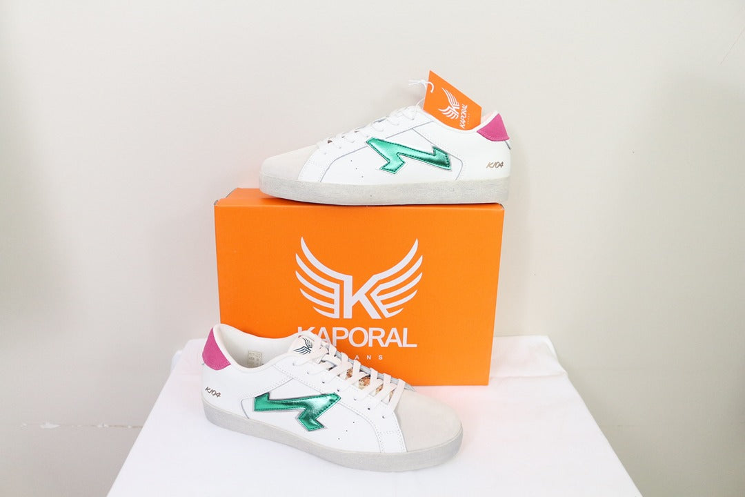 Baskets Kaporal blanches vert rose 40 neuves Y2k