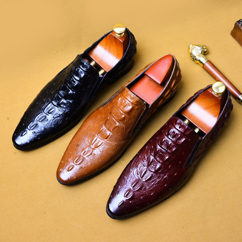 Mocassins homme en cuir motif crocodile, 3 coloris 5