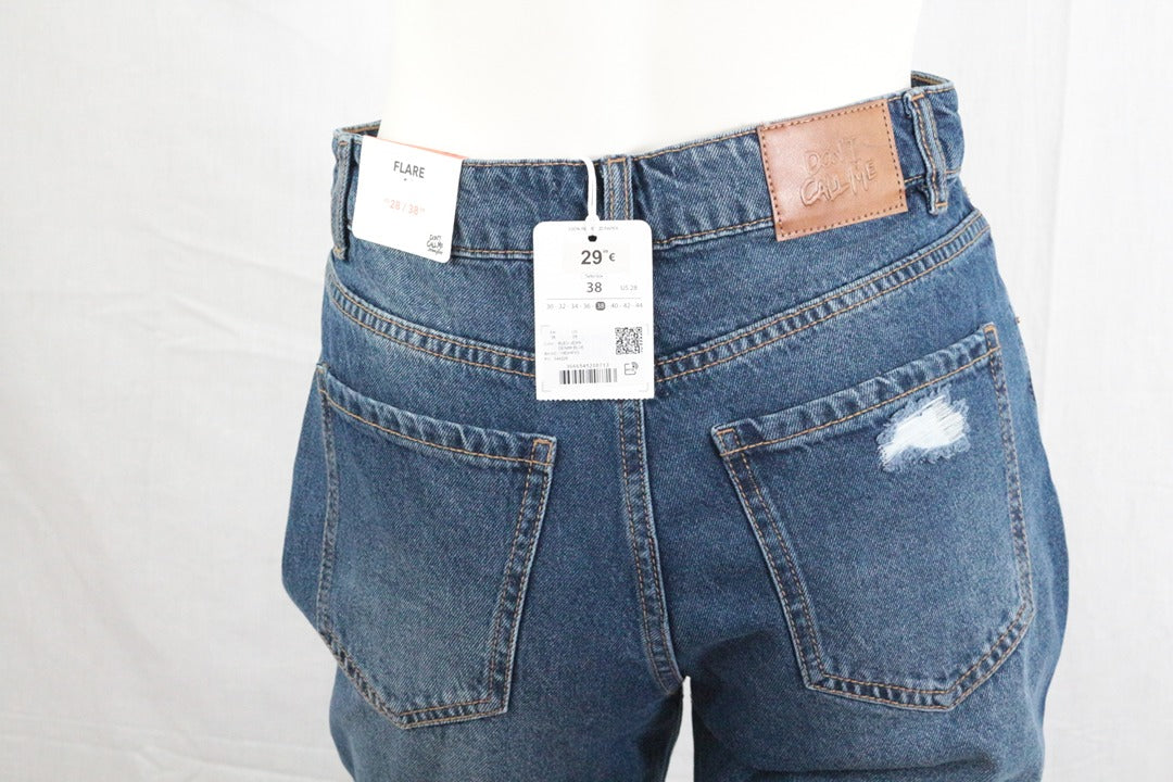 Jean flare troué bleu denim taille 38 - Neuf avec étiquette 5