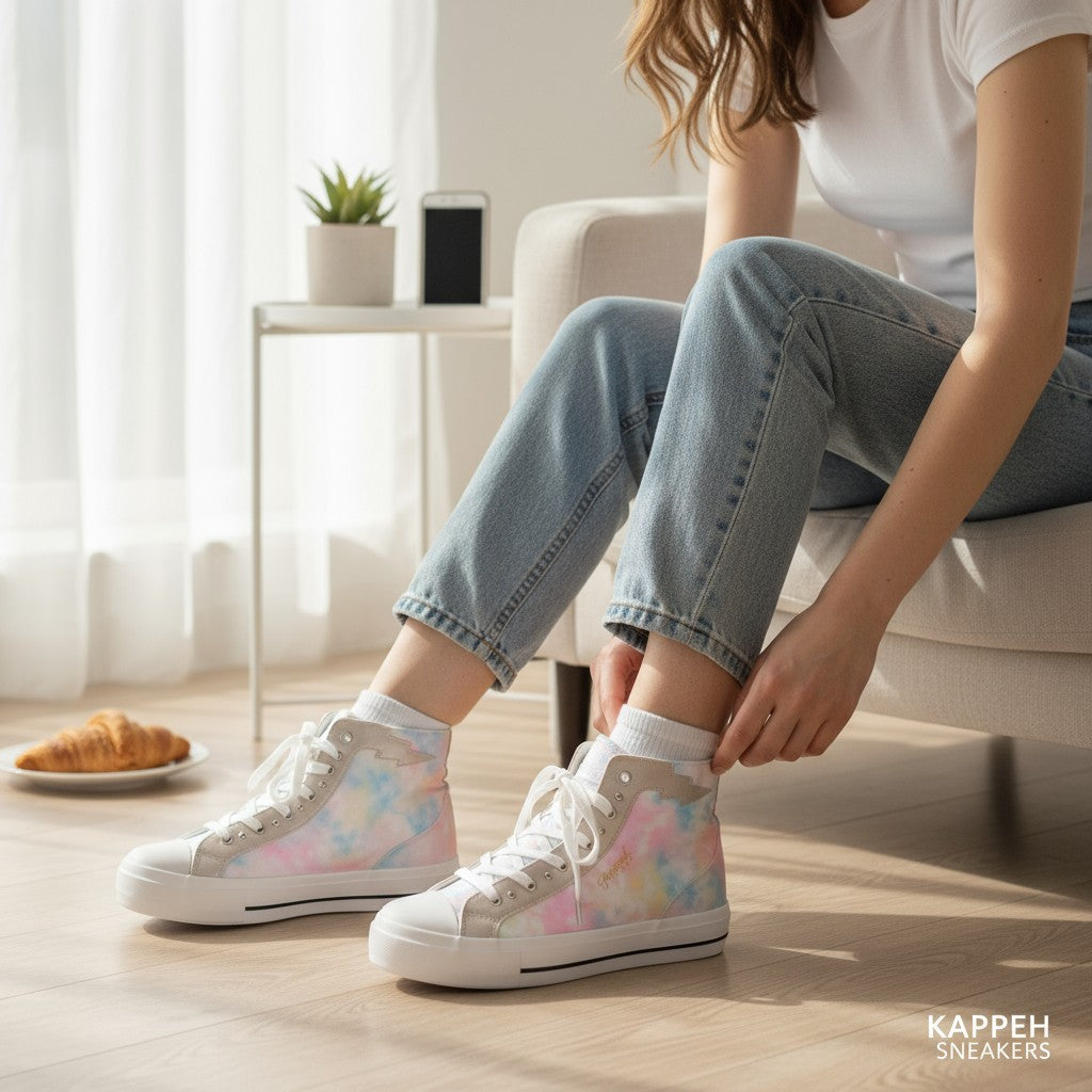 Kaporal Baskets montantes Polyester Blanc, Multicolore   Neuf 2