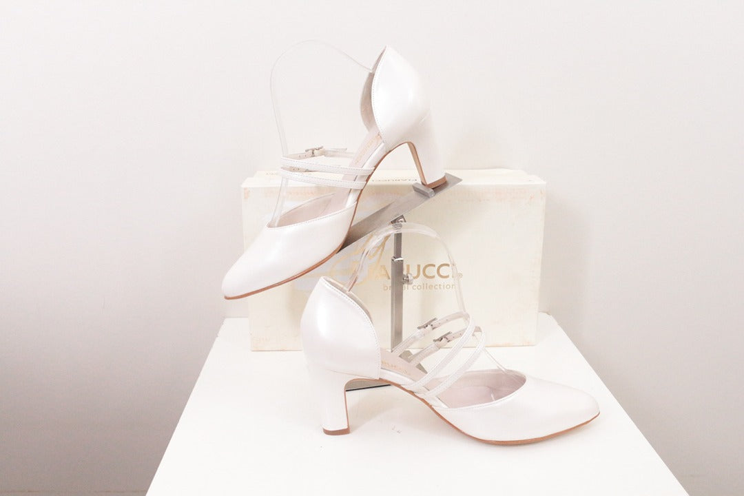 Escarpins de mariée Fiarucci en cuir blanc nacré taille 38.5 5