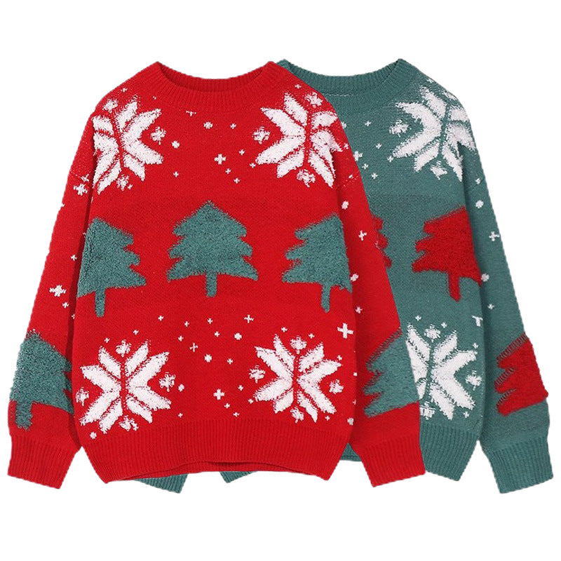 Pull de Noël jacquard sapins et flocons – photo 1 – Frippin'Dealz