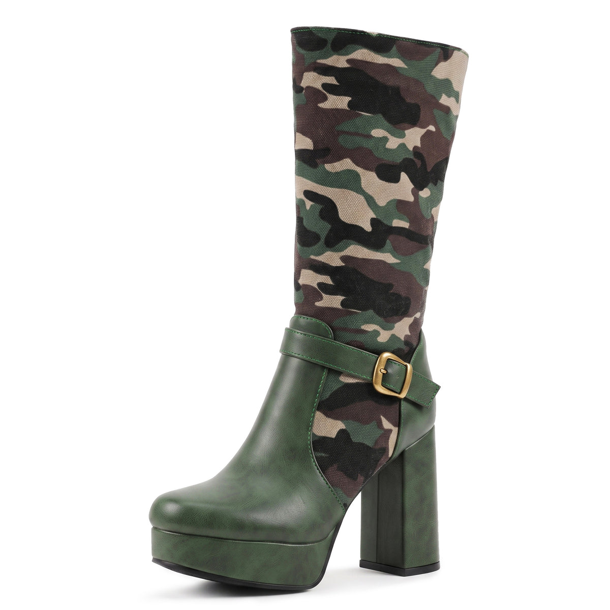 Bottes hautes camouflage plateforme – photo 5 – Frippin'Dealz