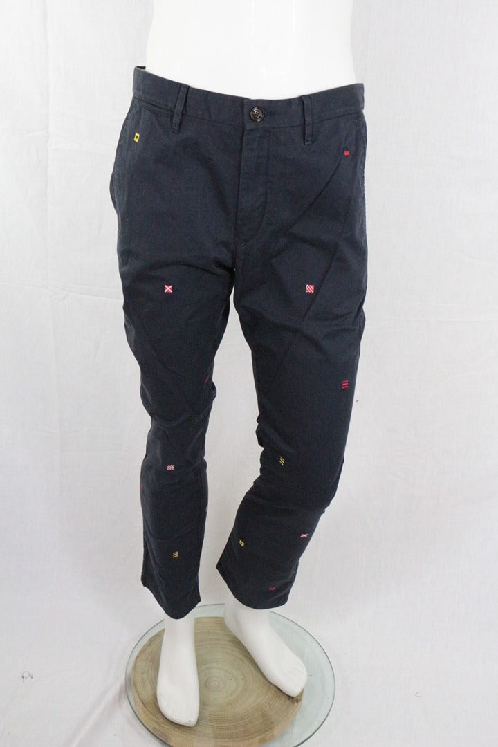 Chino Tommy Hilfiger bleu marine brodé Denton Fit 34 30 - Neuf avec étiquette 3