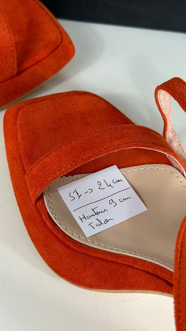 Sandales à talons Quanticlo en suédine orange taille 38 3