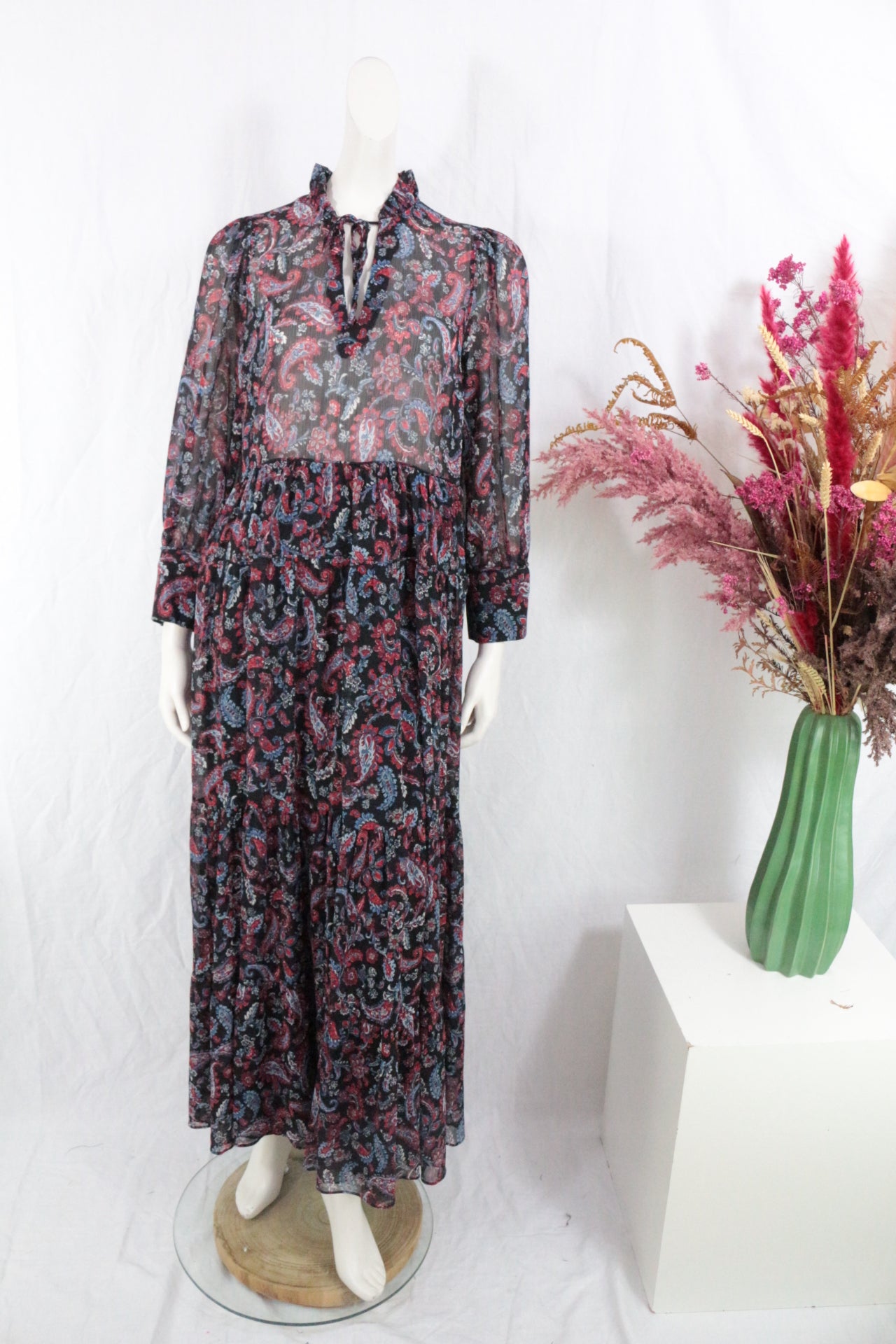 Sinéquanone Robe longue Polyester Noir, Rouge, Bleu L  Neuf