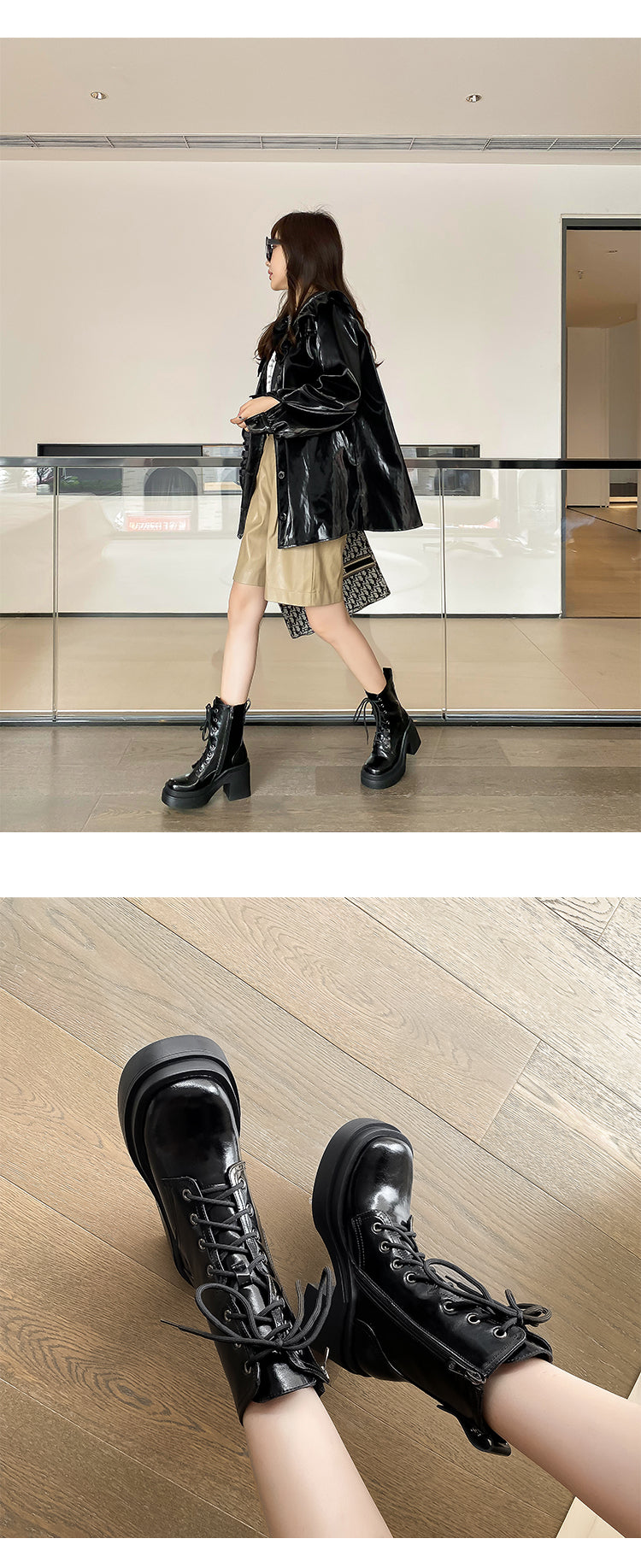 Bottines plateforme talon épais cuir femme – photo 8 – Frippin'Dealz