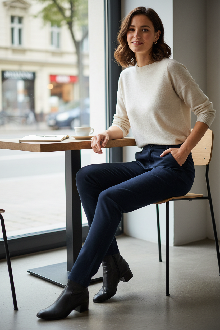 Pantalon femme Marc O'polo slim bleu marine taille 42 neuf étiquette 2