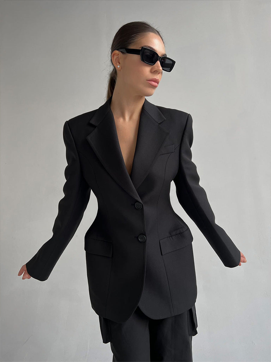 Blazer femme cintré col V – photo 38 – Frippin'Dealz