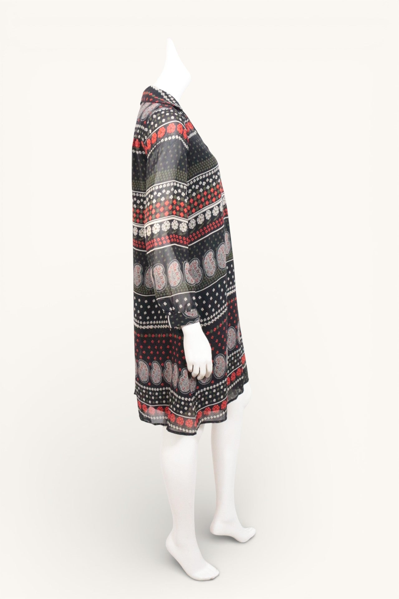 Molly Bracken – Abito longuette – Poliestere – Nero, kaki, rosso, stampa floreale 5