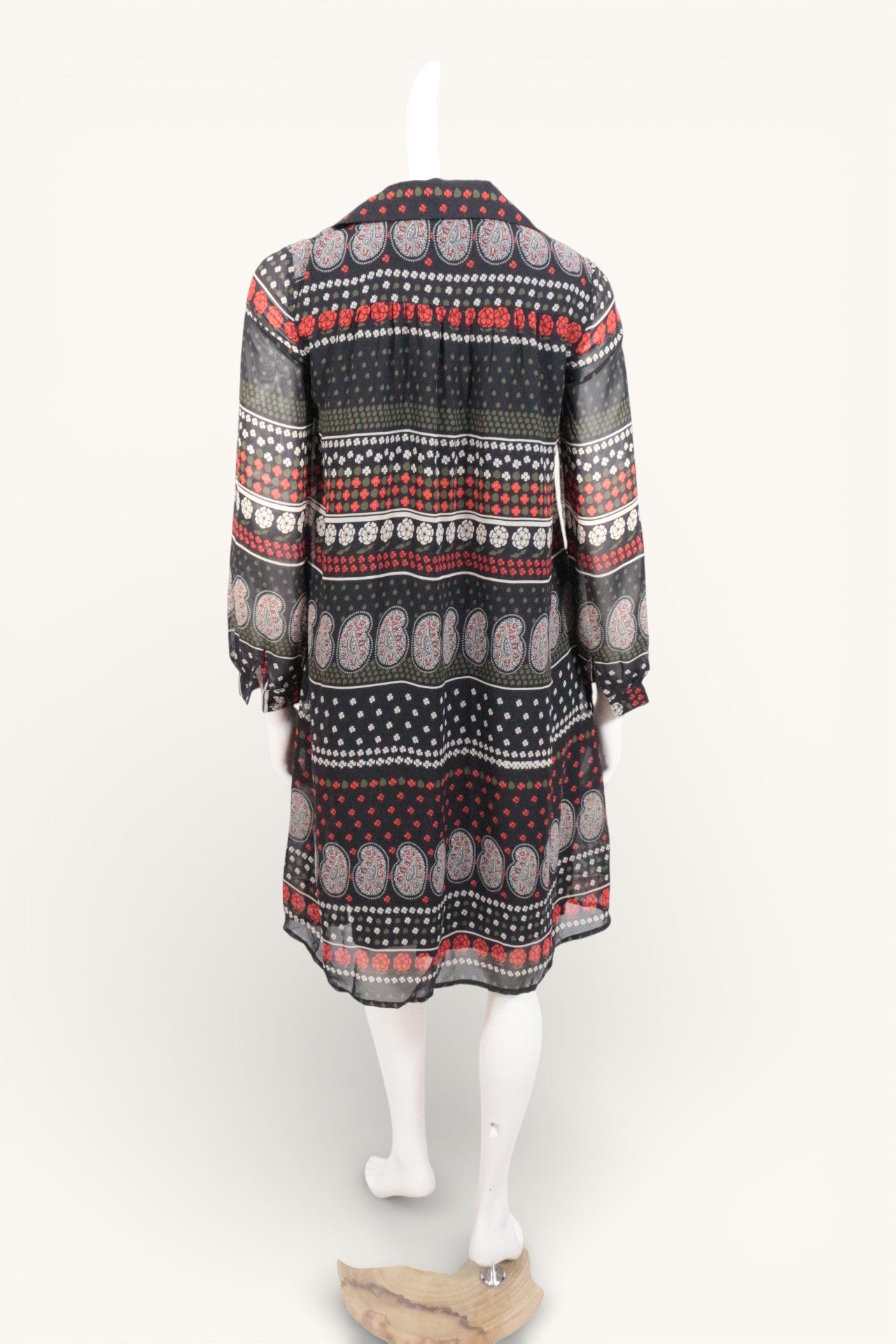 Molly Bracken – Abito longuette – Poliestere – Nero, kaki, rosso, stampa floreale 6