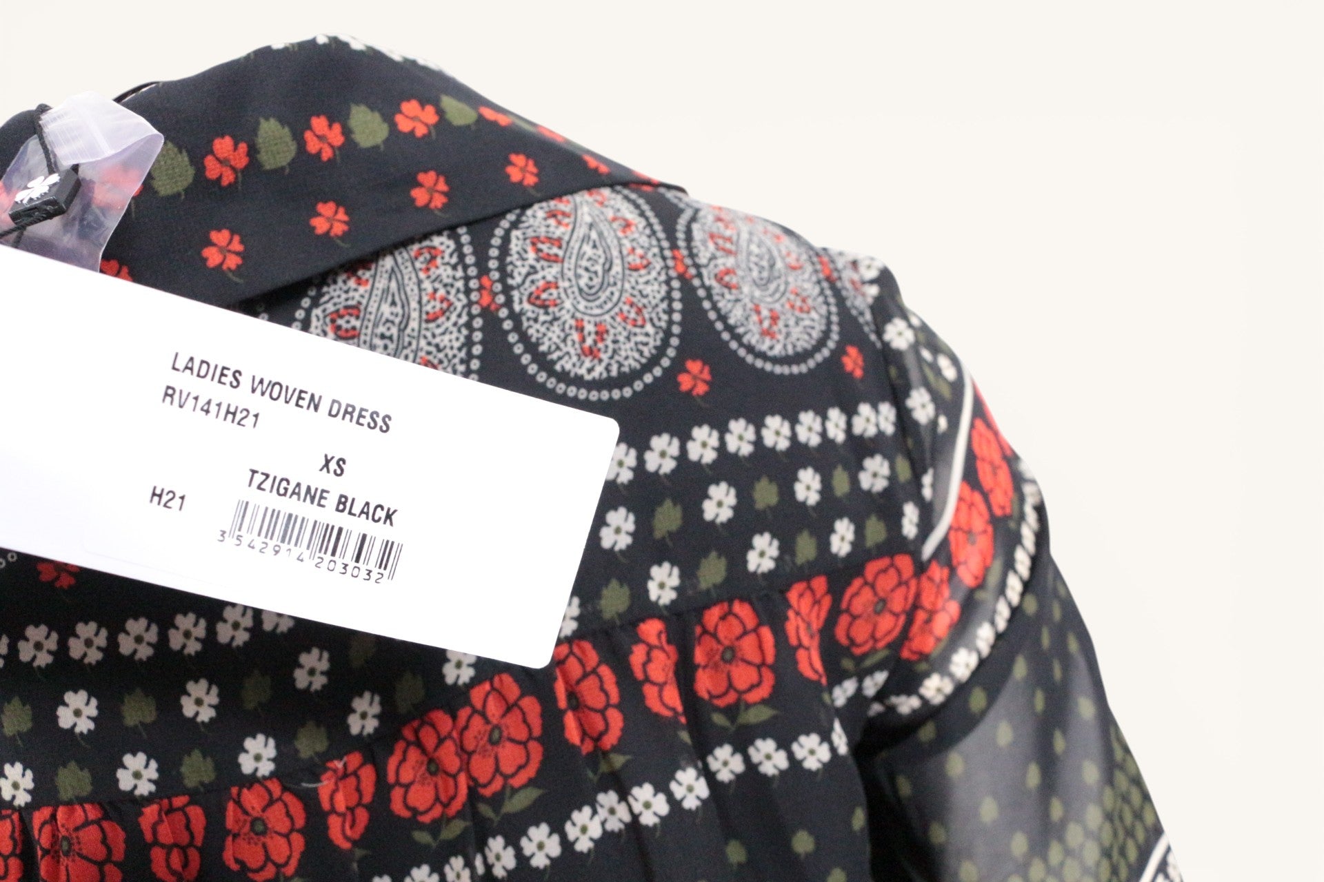 Molly Bracken – Abito longuette – Poliestere – Nero, kaki, rosso, stampa floreale 10