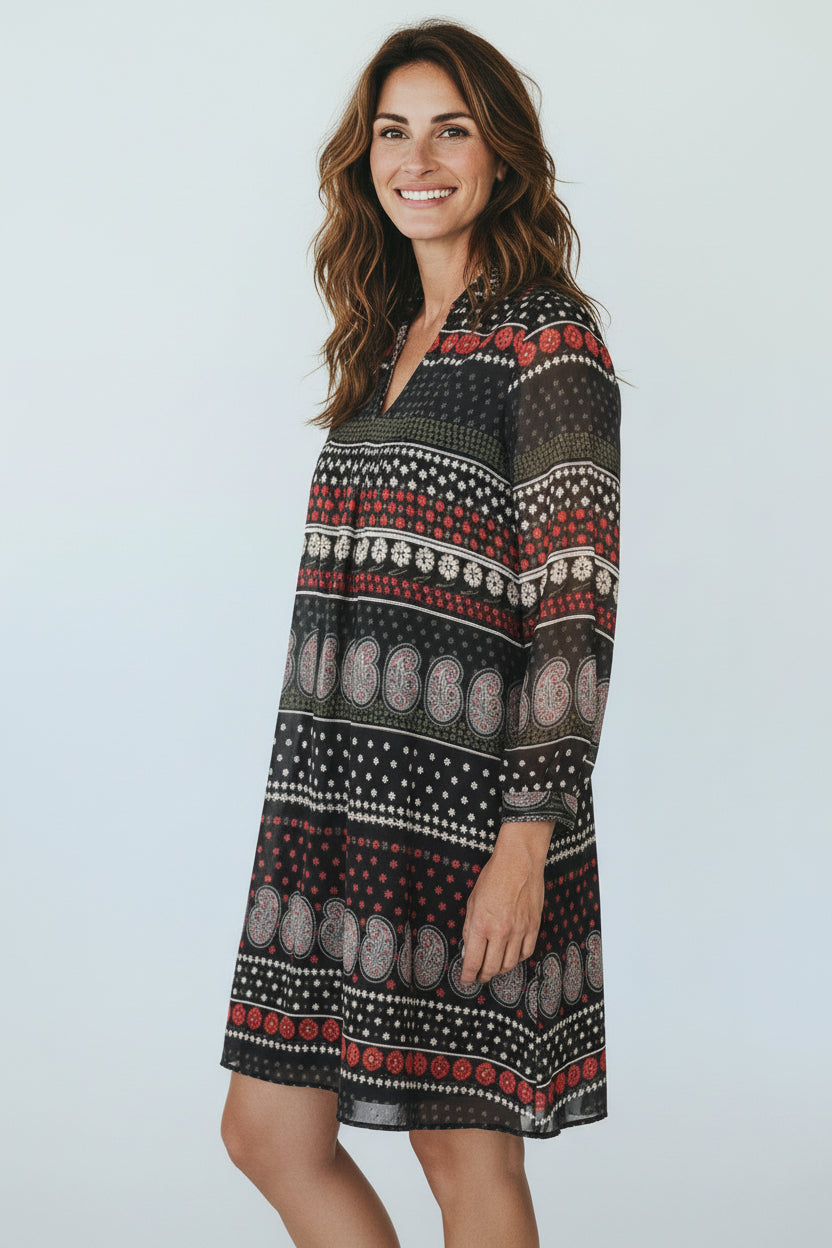 Molly Bracken Robe mi-longue Polyester Noir, Kaki, Rouge XS  Neuf