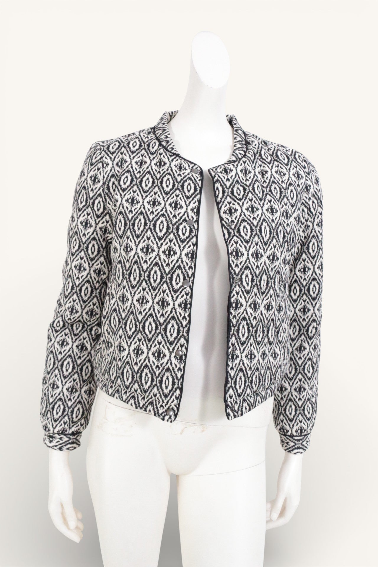 Caroll Veste Coton, Polyester, Viscose Noir, Blanc   Neuf 7