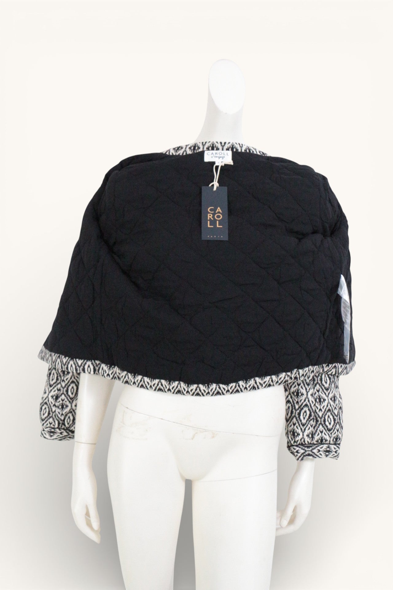 Caroll Veste Coton, Polyester, Viscose Noir, Blanc   Neuf 8