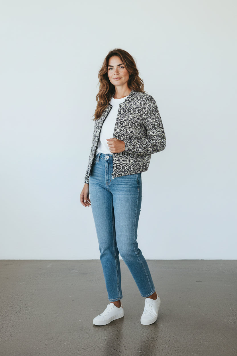Caroll Veste Coton, Polyester, Viscose Noir, Blanc   Neuf