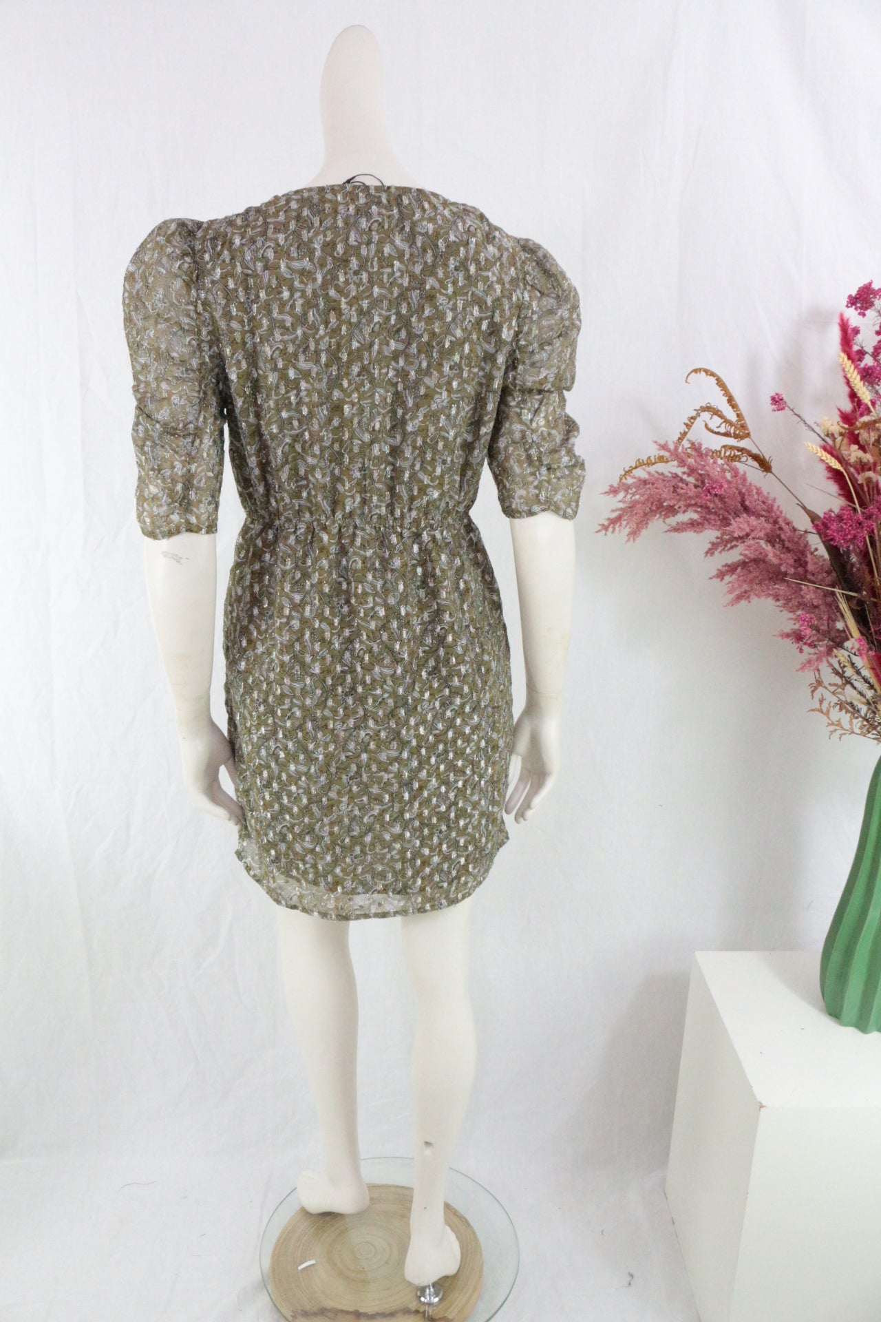 An'ge Robe courte Polyester Kaki, Gris S  Neuf 3