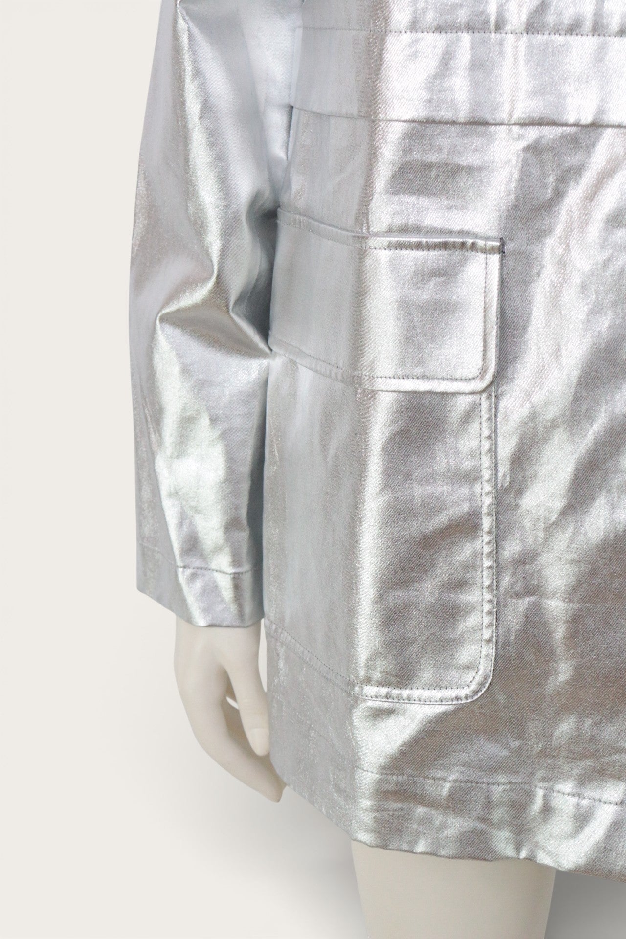 IKKS – Parka – Baumwolle, Polyurethan – Grau, Silbern 9