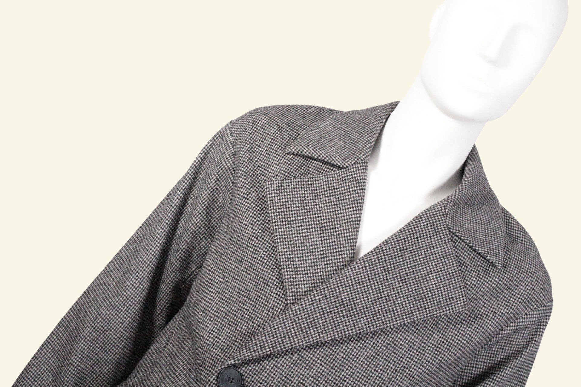 Eleven Paris Manteau mi-long Laine, Polyester Noir, Gris clair S  Neuf 3
