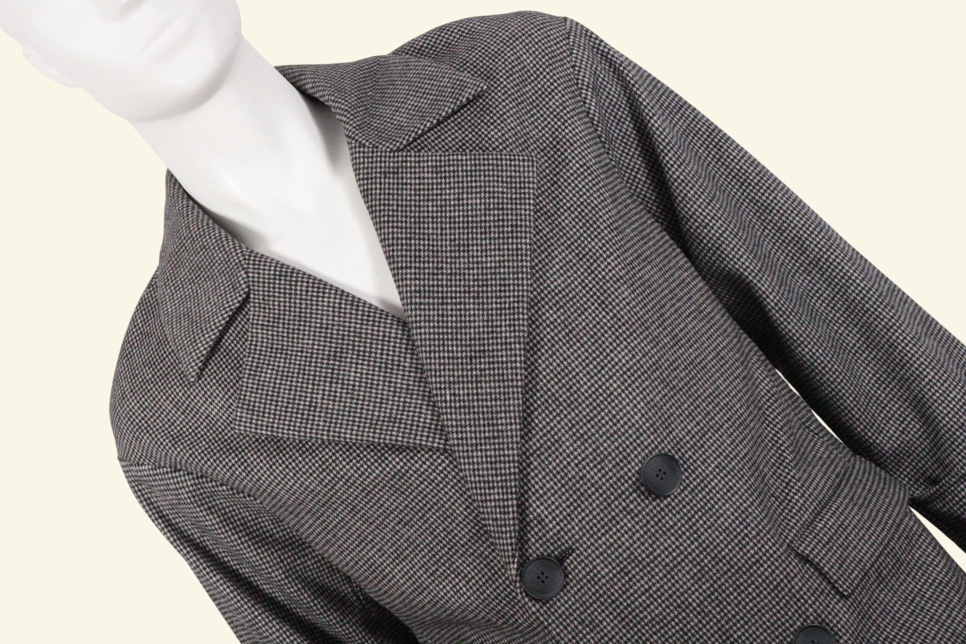 Eleven Paris Manteau mi-long Laine, Polyester Noir, Gris clair S  Neuf 4