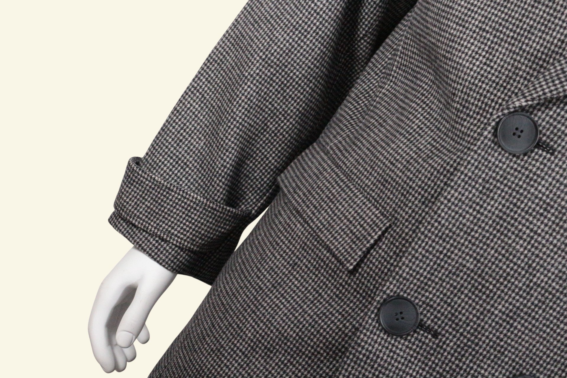 Eleven Paris Manteau mi-long Laine, Polyester Noir, Gris clair S  Neuf 7