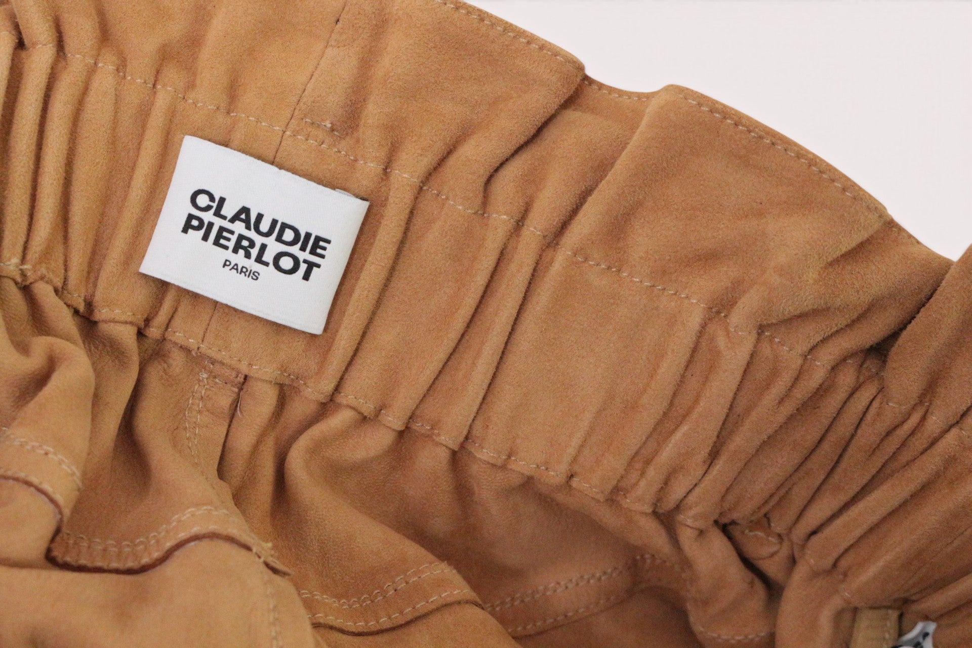 Short Claudie Pierlot cuir de chèvre camel taille 38 8