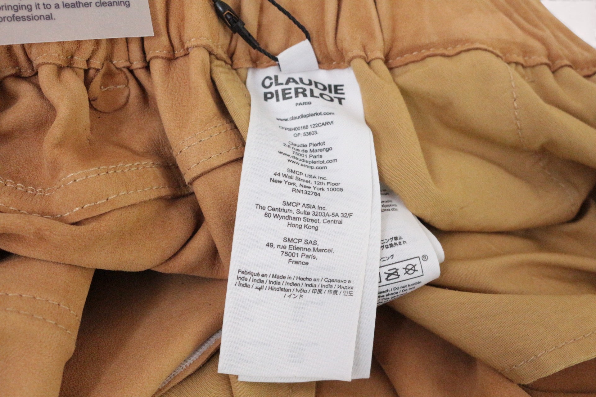 Short Claudie Pierlot cuir de chèvre camel taille 38 9