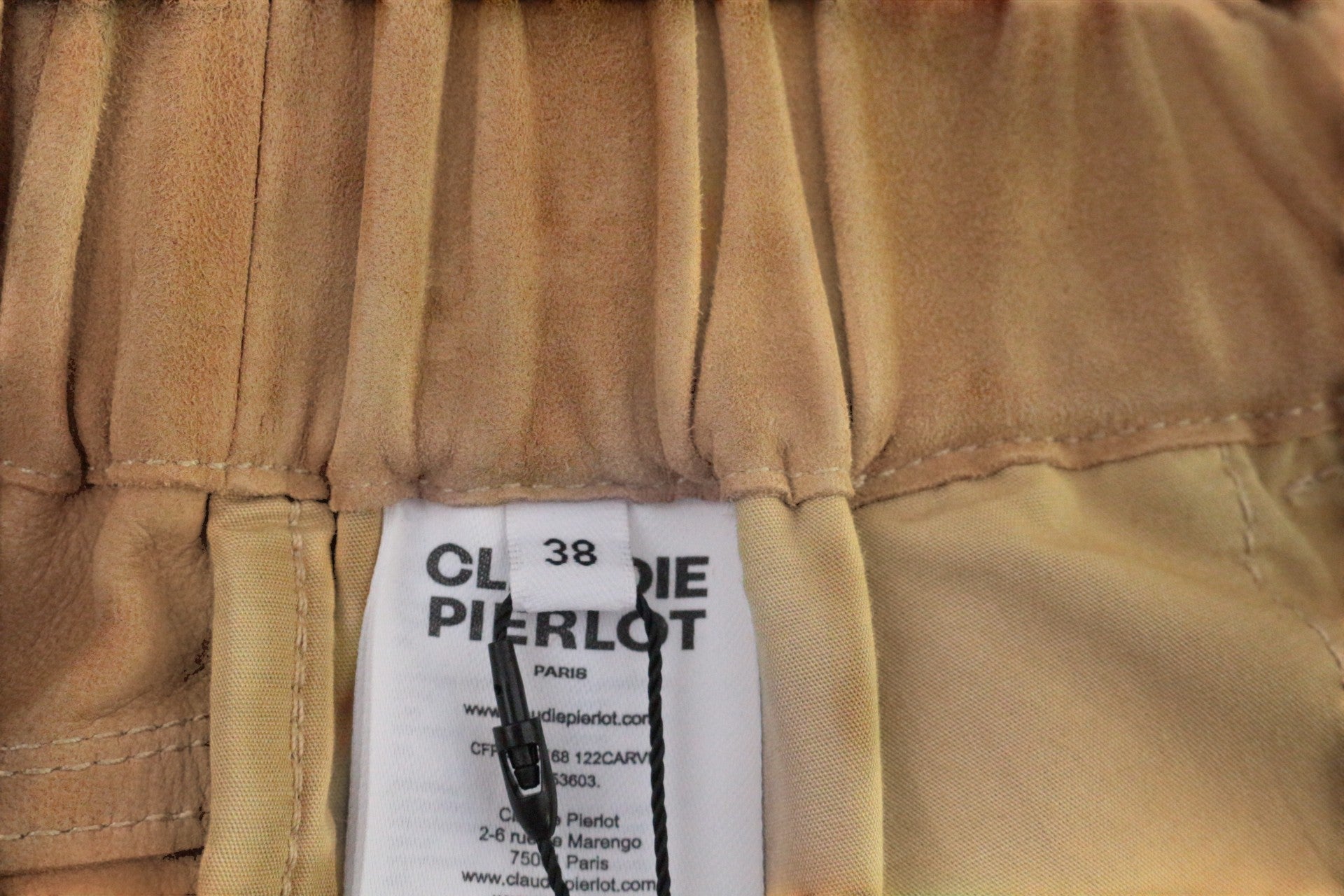 Short Claudie Pierlot cuir de chèvre camel taille 38 11