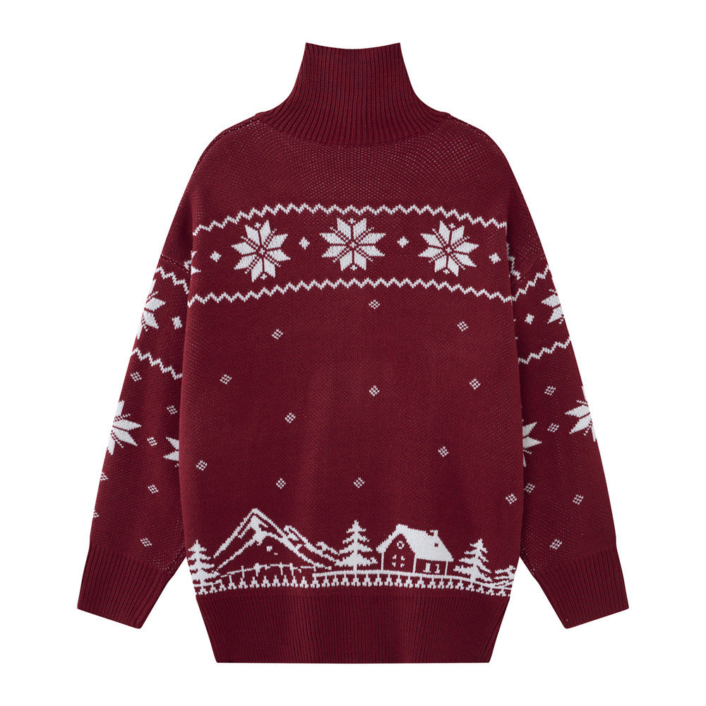 Pull homme col montant boutonné motif rennes – photo 2 – Frippin'Dealz