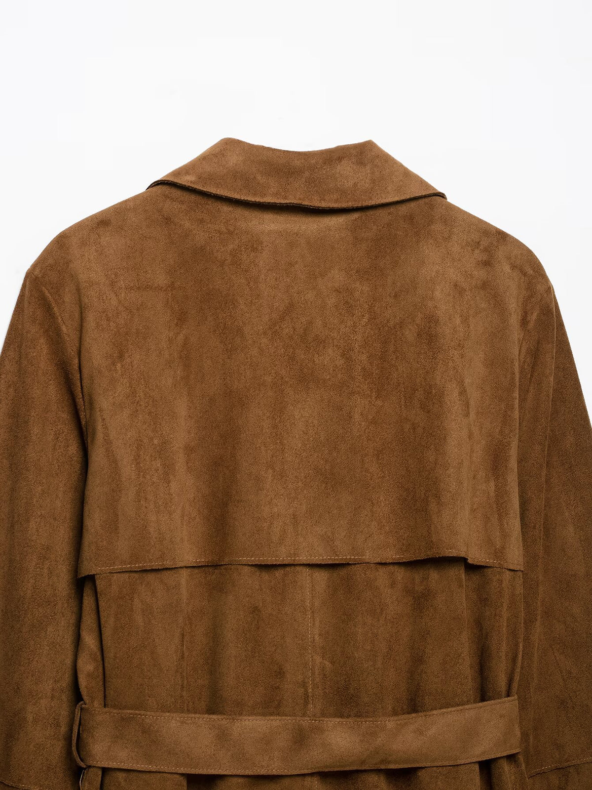 Trench effet daim marron à ceinture femme – photo 13 – Frippin'Dealz