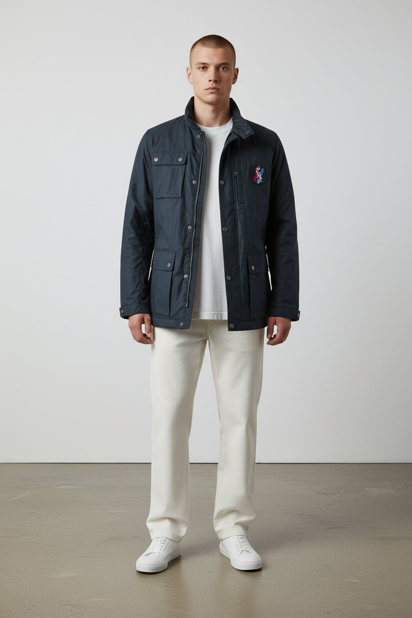 Vicomte A. Manteau Coton, Polyamide Bleu marine   Neuf