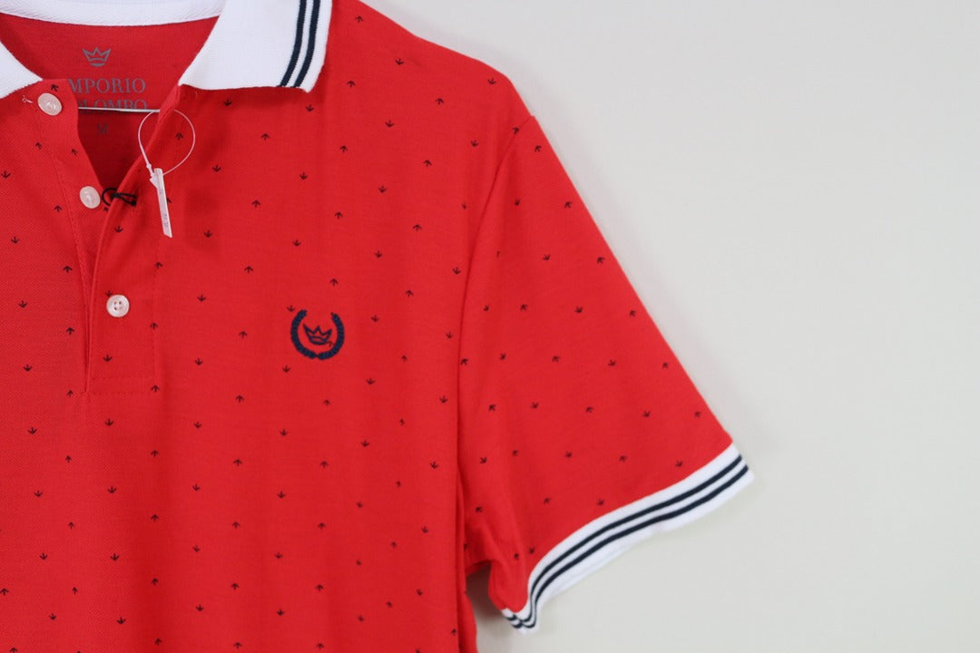 Polo rouge imprimé Colombo neuf avec étiquette M