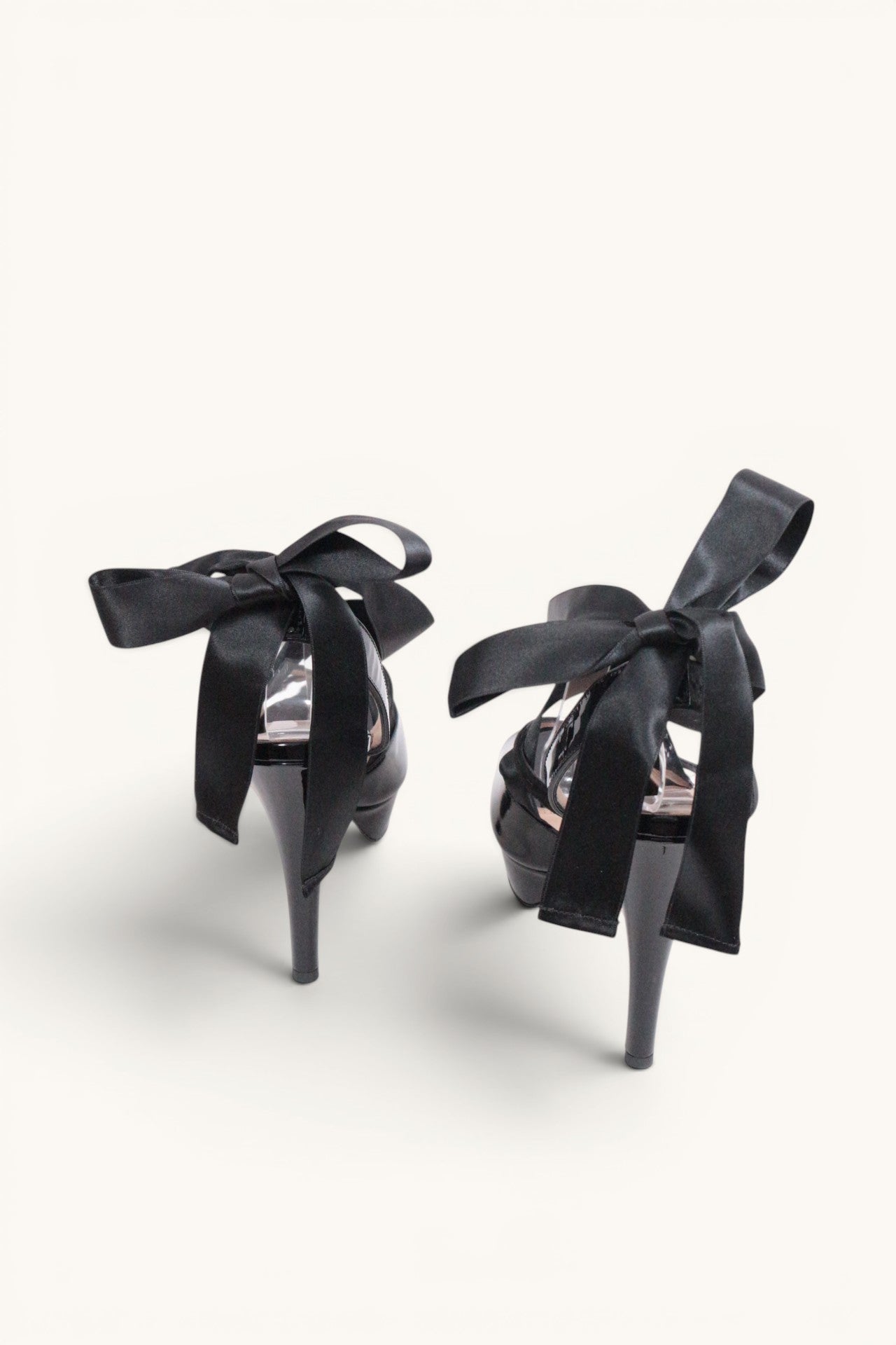 Sandales Ghazal Paris lacets rubans cuir verni noir NEUVES avec boîte - T36.5 4